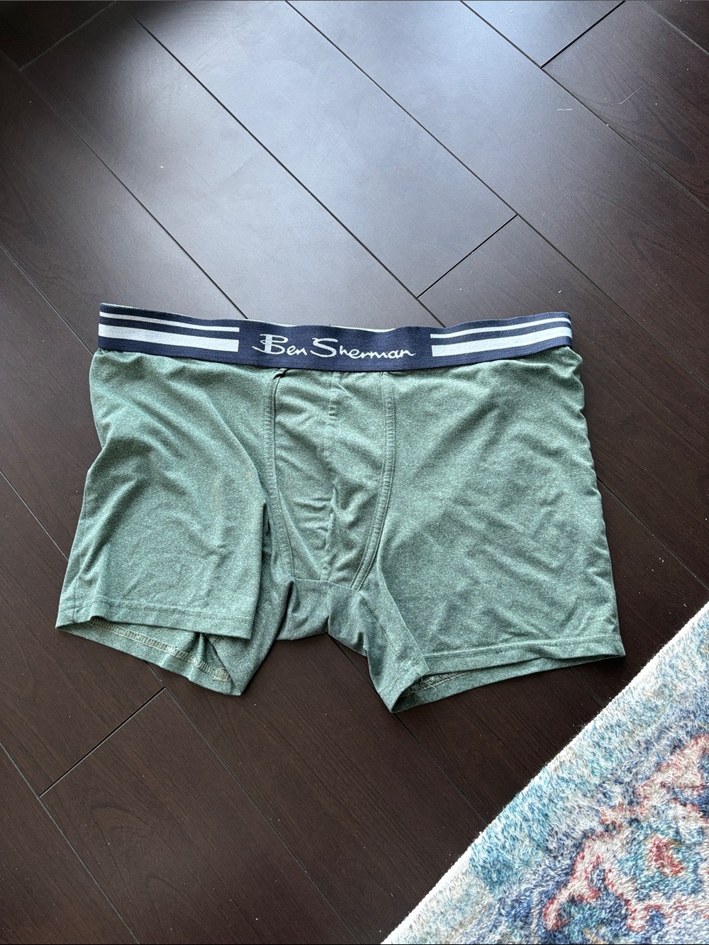 Ben Sherman Green Boxer Briefs with Navy Branded Waistband